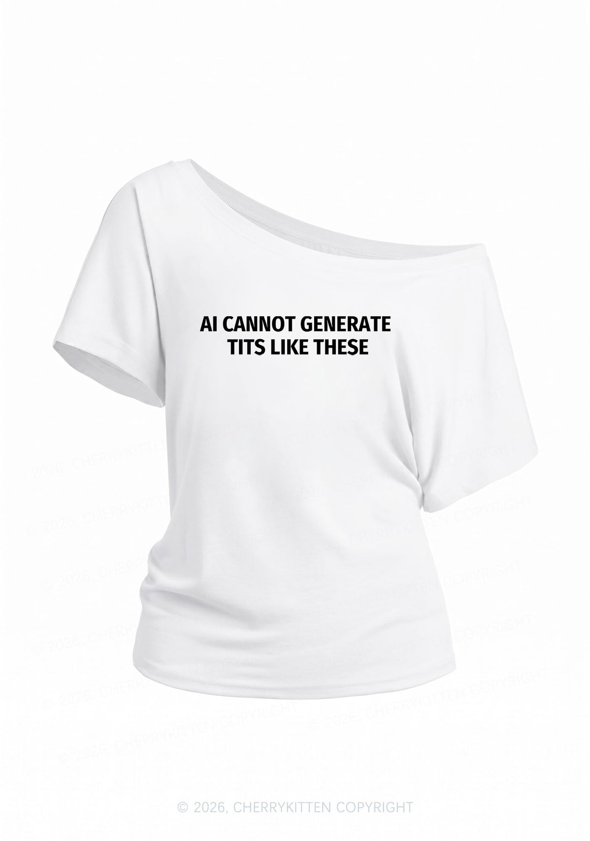 Ai Cannot Generate Txts Y2K Off Shoulder Tee Cherrykitten