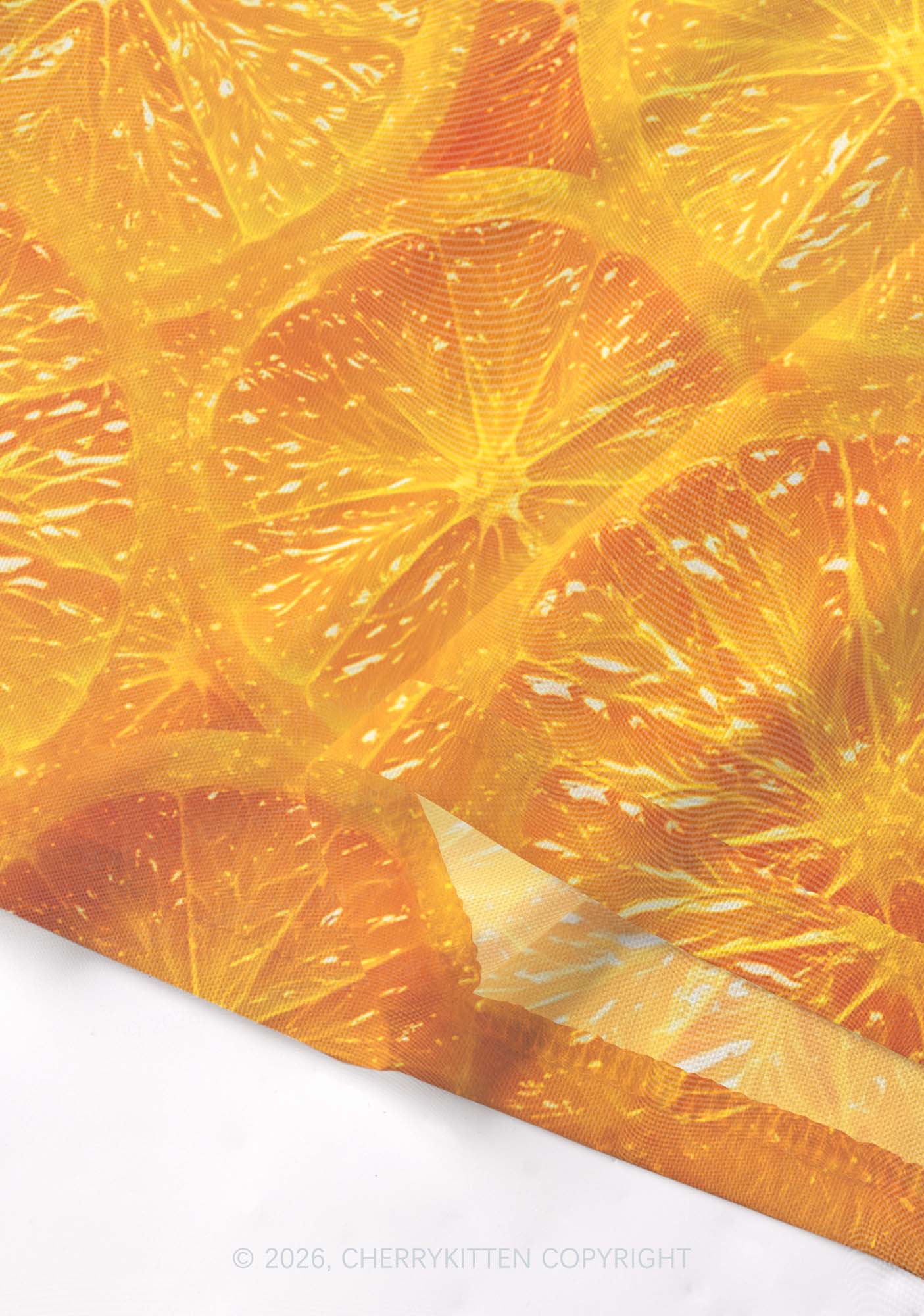 Orange Slice Y2K Mesh Crop Top Cherrykitten
