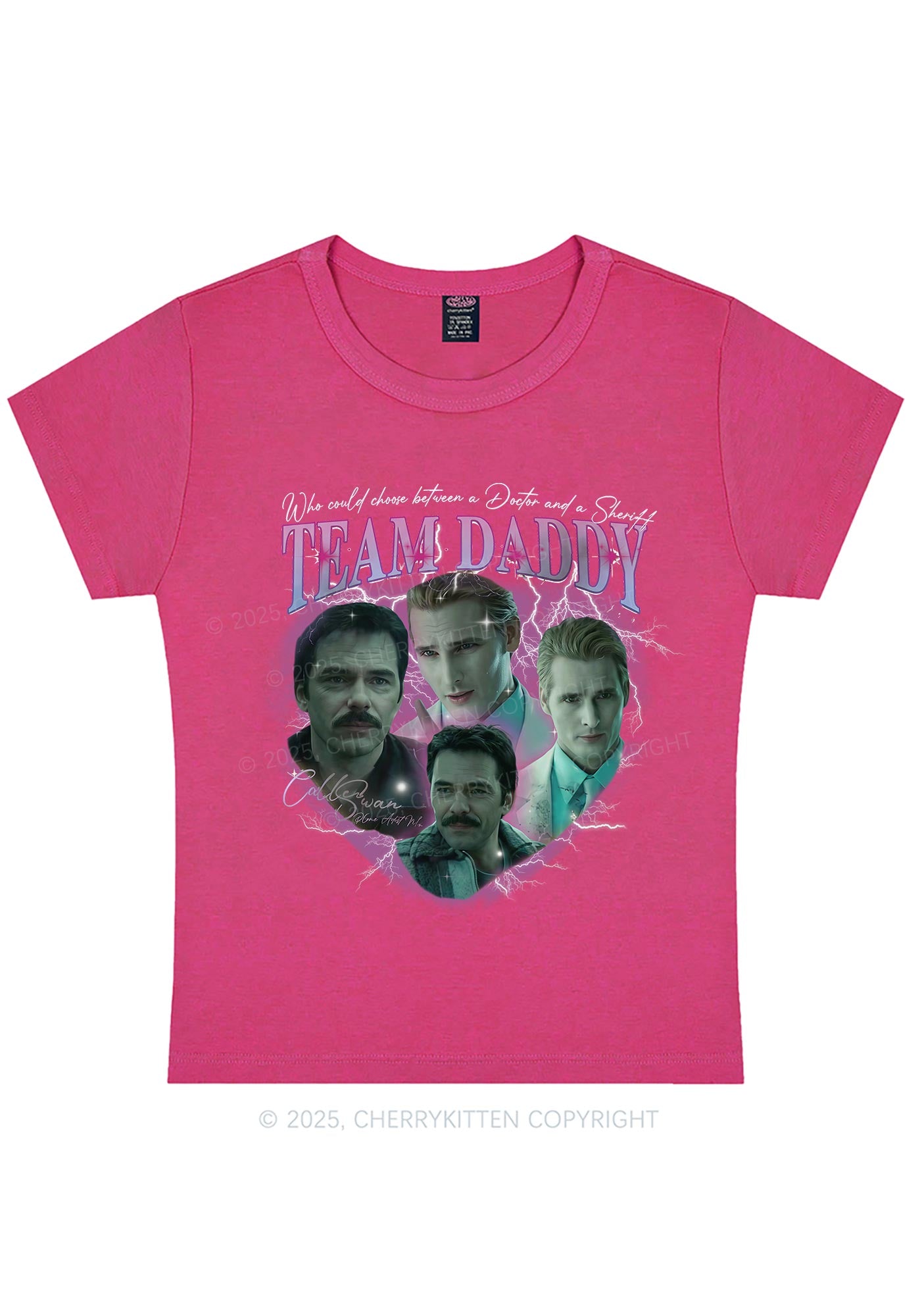 Team Daddy Y2K Baby Tee Cherrykitten