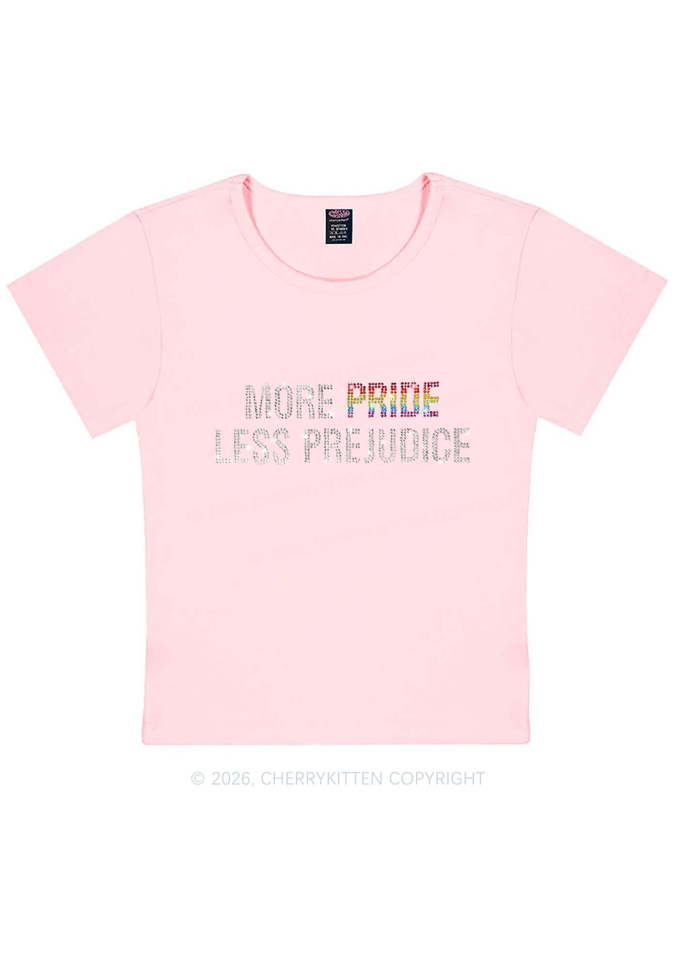 Rhinestone More Pride Less Prejudice Pride Y2K Baby Tee Cherrykitten