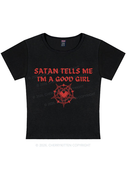 Halloween Im A Good Girl Y2K Baby Tee Cherrykitten