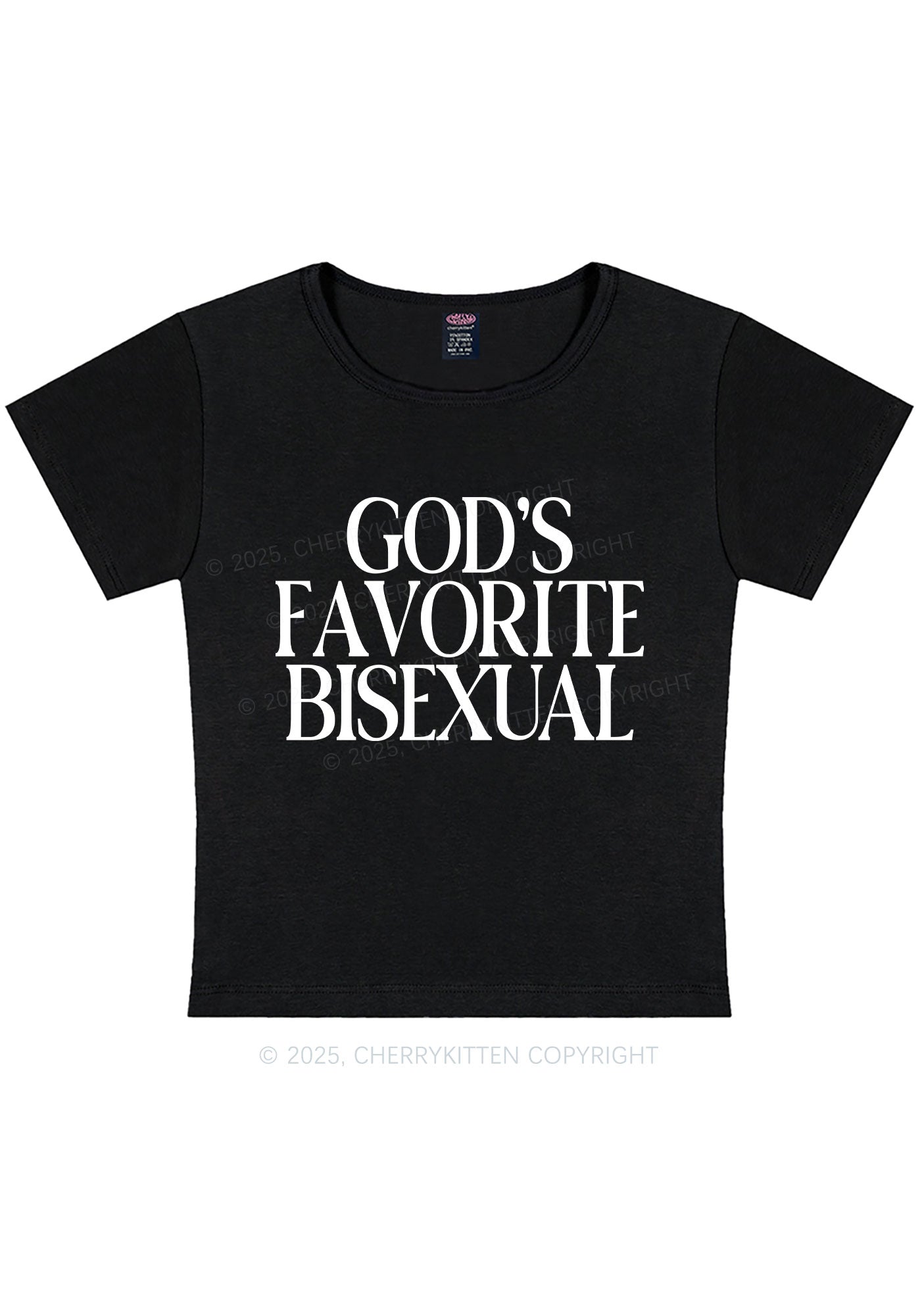 Gods Favorite Bisexual Pride Y2K Baby Tee Cherrykitten