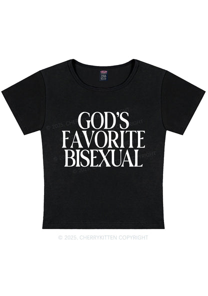 Gods Favorite Bisexual Pride Y2K Baby Tee Cherrykitten