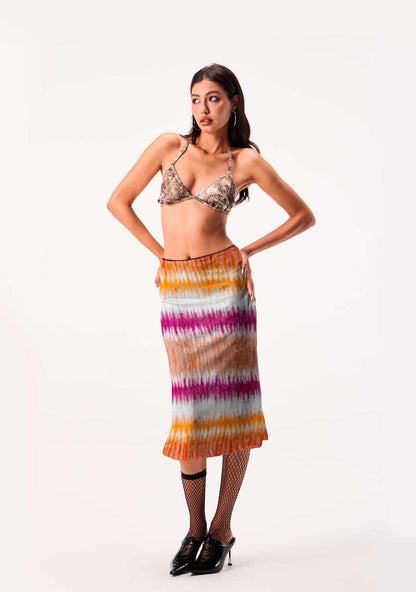 Lesbian Tie Dye Pride Y2K Print Midi Skirt Cherrykitten