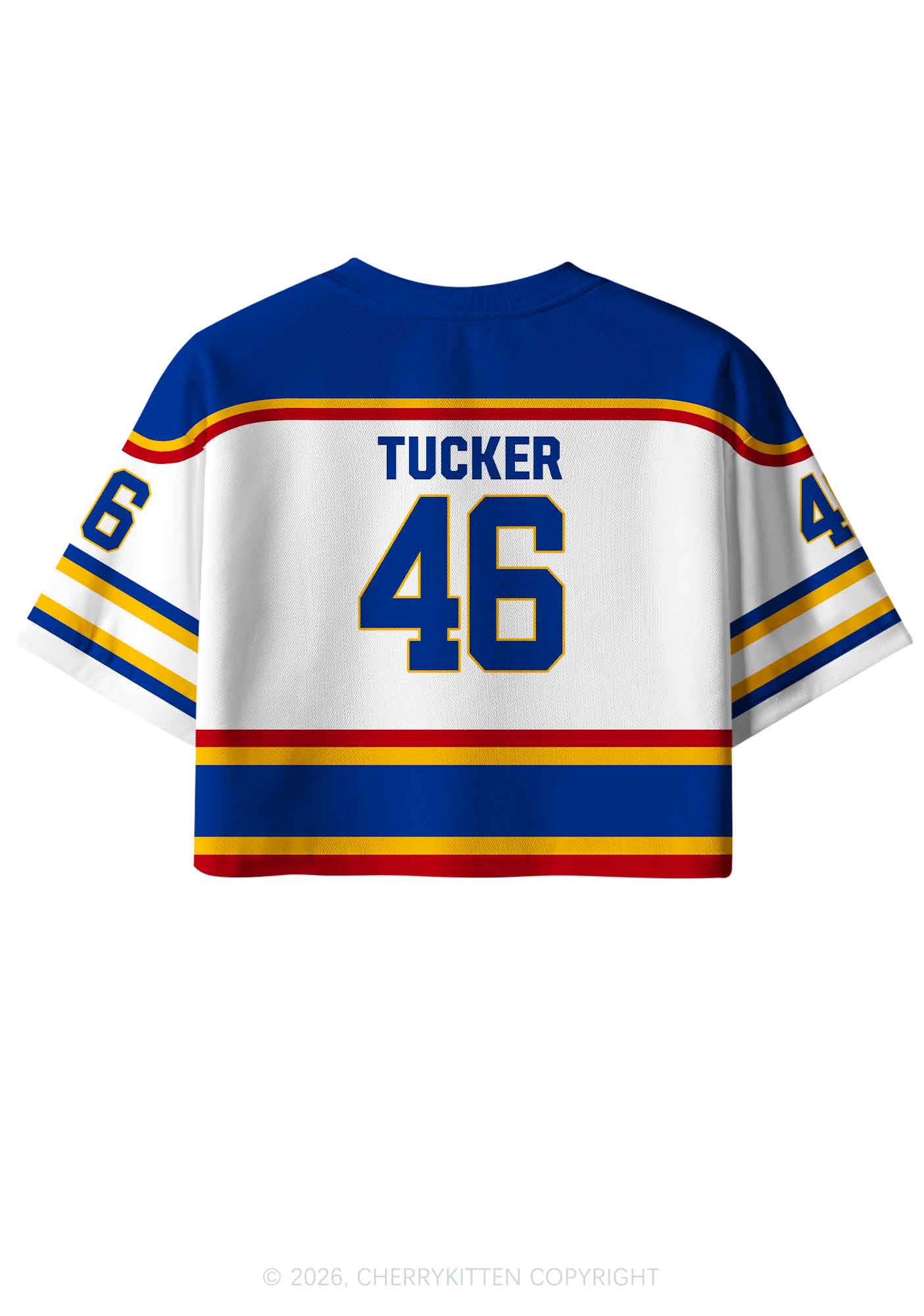 Retro White Hockey Team JT Y2K Crop Sport Jersey Shirts Cherrykitten