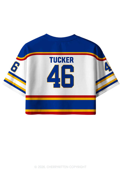 Retro White Hockey Team JT Y2K Crop Sport Jersey Shirts Cherrykitten