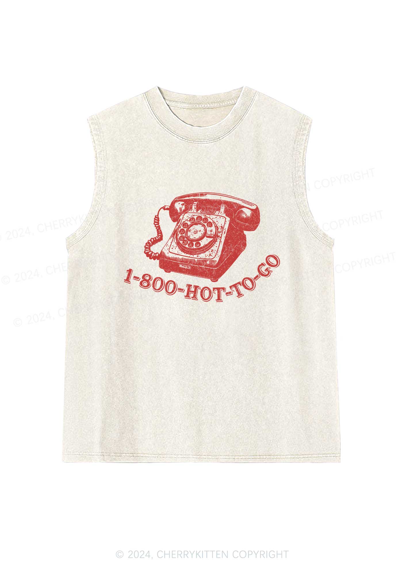 Hot To Go Y2K Washed Tank Cherrykitten