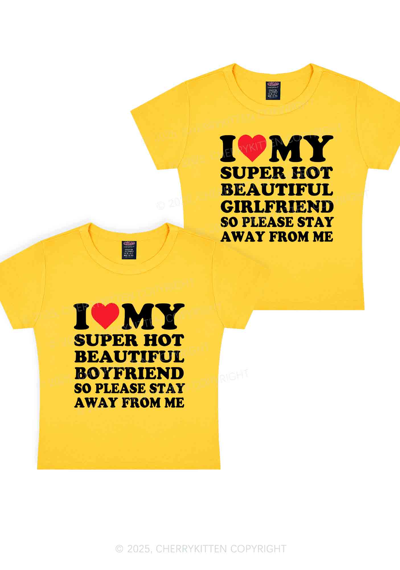 My Super Hot BF GF Y2K Valentine's Day Baby Tee Cherrykitten