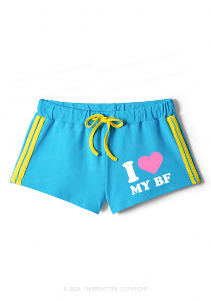 I Love My BF Valentine's Day Y2K Drawstring Mini Shorts Cherrykitten