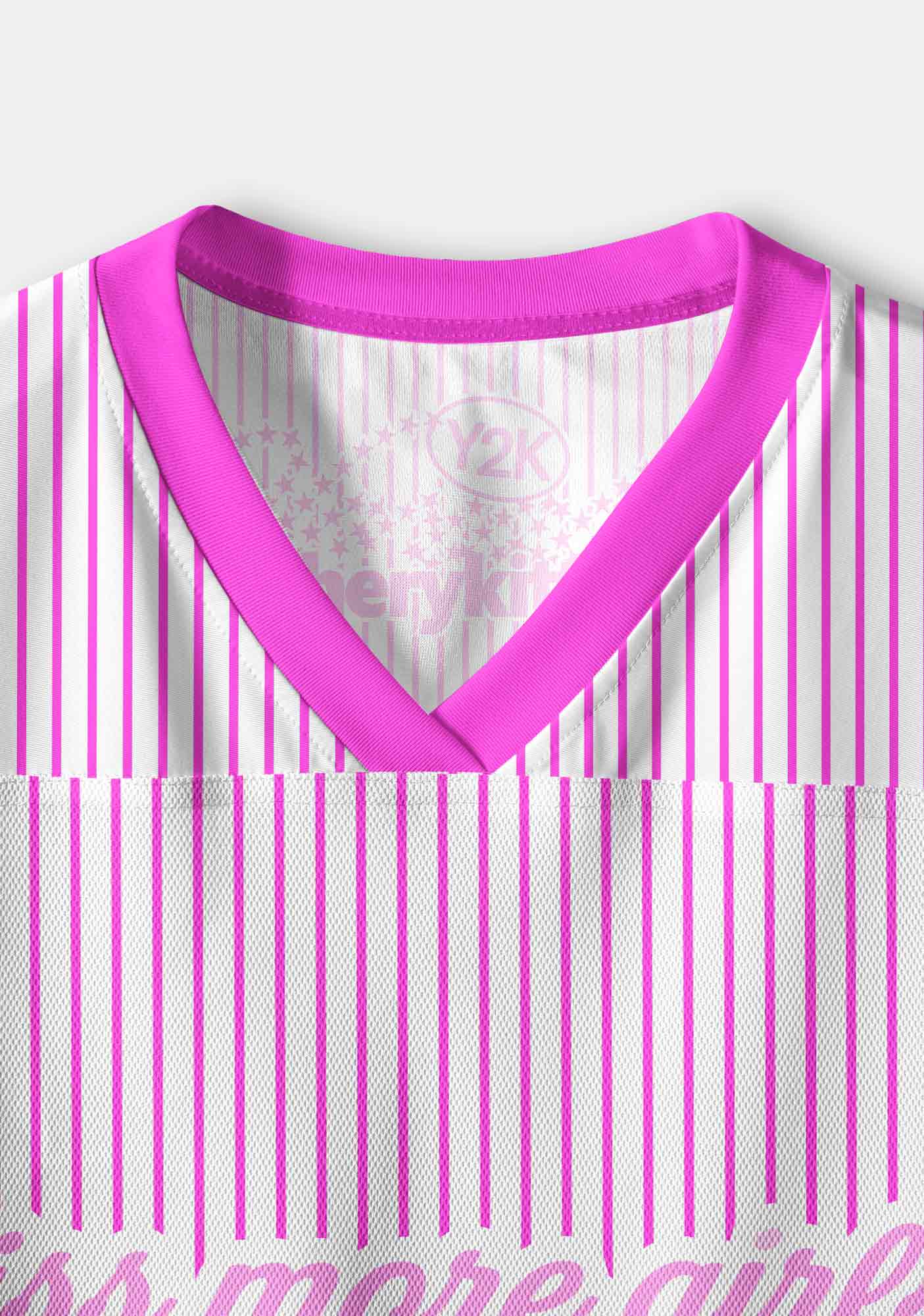 Kiss More Girls Pink Stripes Pride Y2K Crop Sport Jersey Shirts Cherrykitten