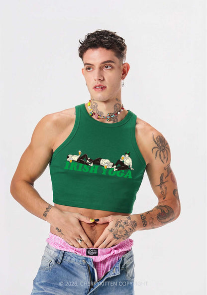 Irish Yoga St Patricks Y2K Crop Tank Top Cherrykitten