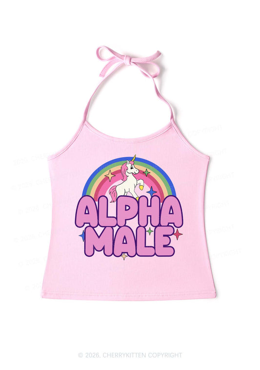Rainbow Unicorn Alpha Male Y2K Halter Neck Cami Cherrykitten