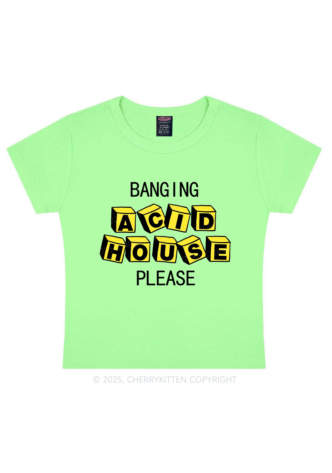 Banging Acid House Y2K Baby Tee Cherrykitten