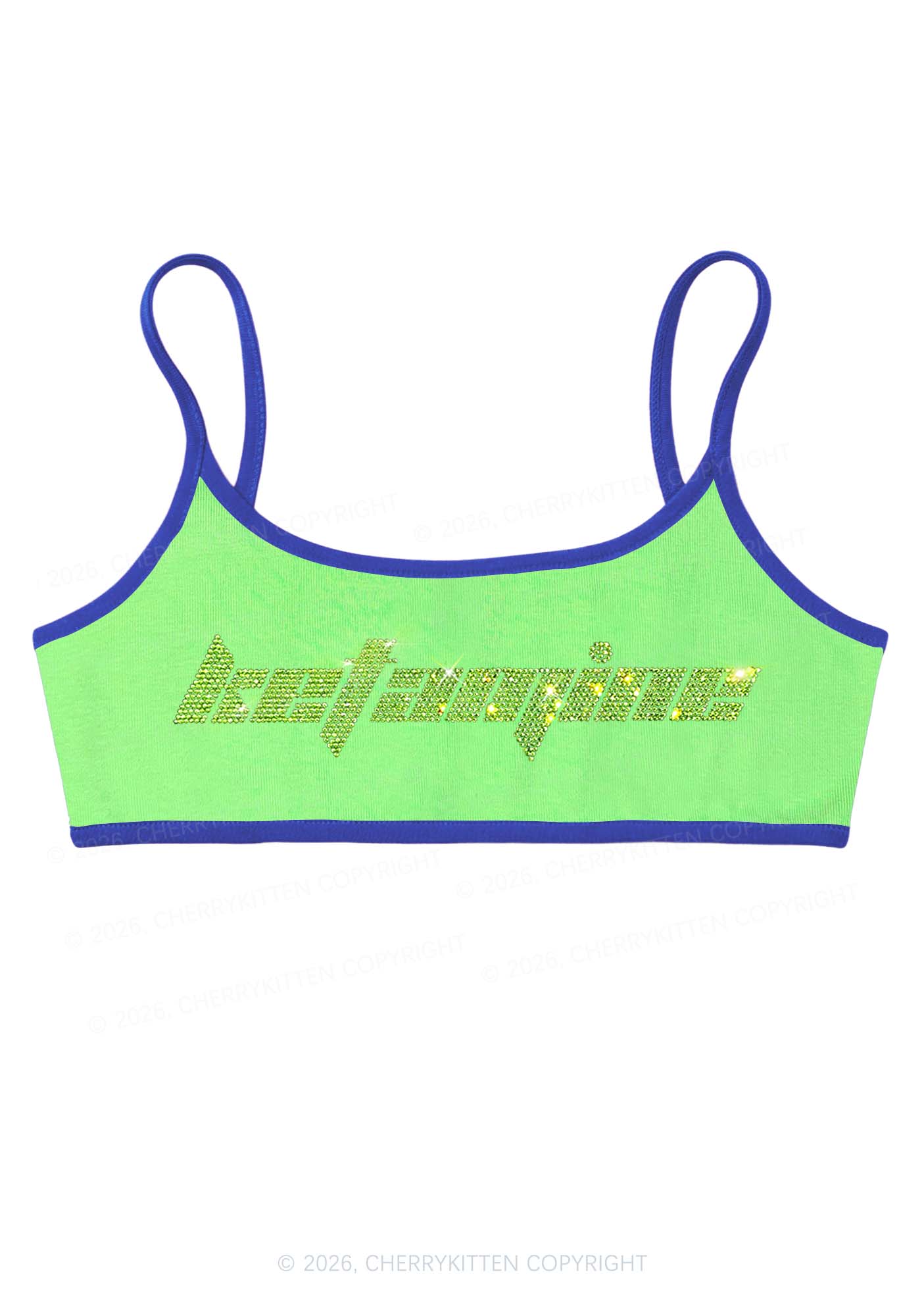 Rhinestone Ketamxxe Y2K Super Crop Cami Cherrykitten