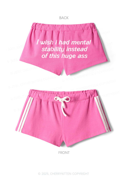 I Wish Mental Stability Y2K Drawstring Mini Shorts Cherrykitten