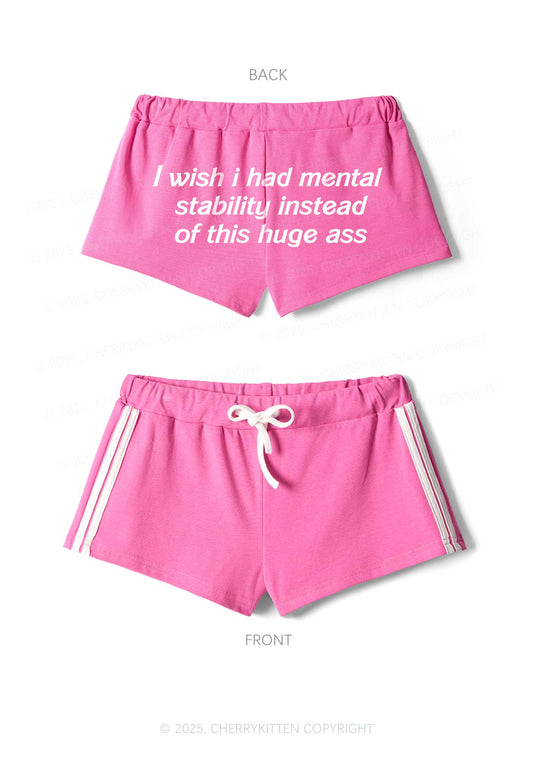 I Wish Mental Stability Y2K Drawstring Mini Shorts Cherrykitten