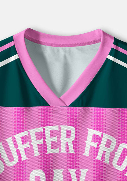 Pink Green Gay Thoughts Pride Y2K Crop Sport Jersey Shirts Cherrykitten