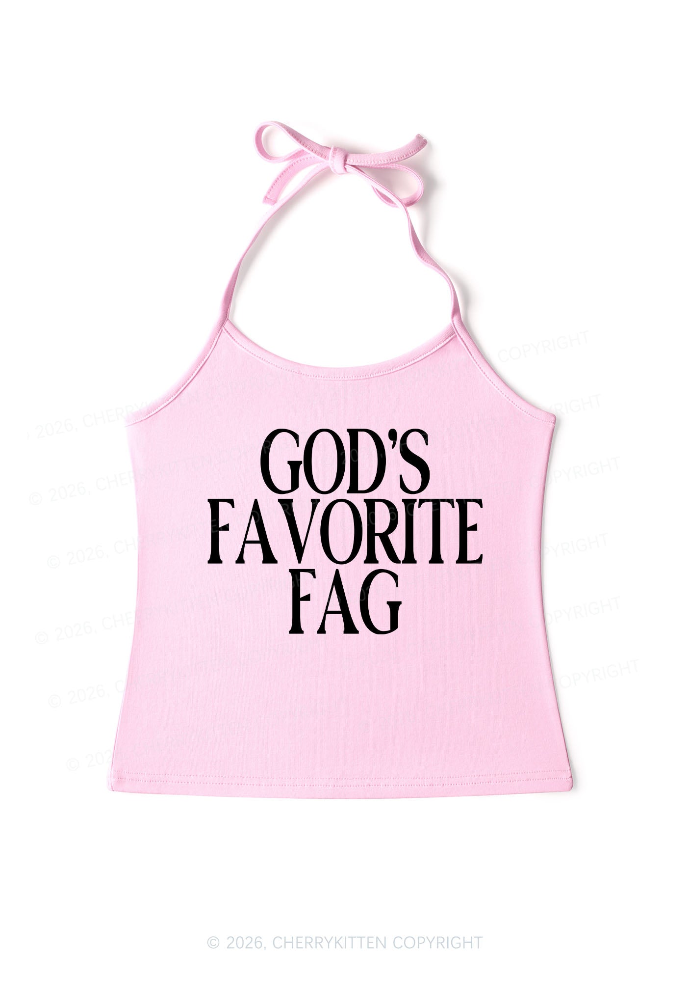 Gods Favorite Fag Pride Y2K Halter Neck Cami Cherrykitten