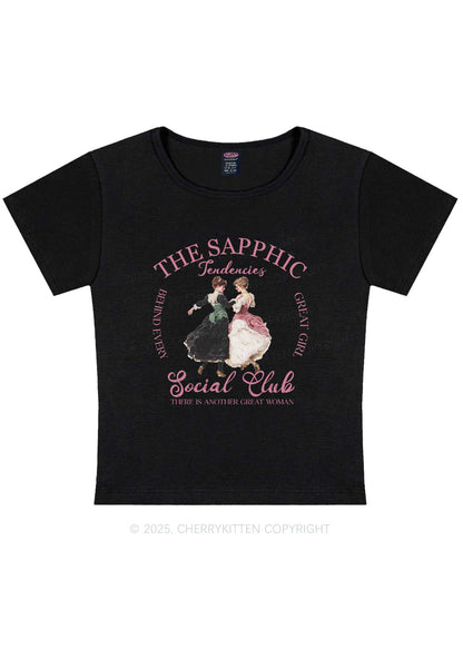 The Sapphic Pride Y2K Baby Tee Cherrykitten