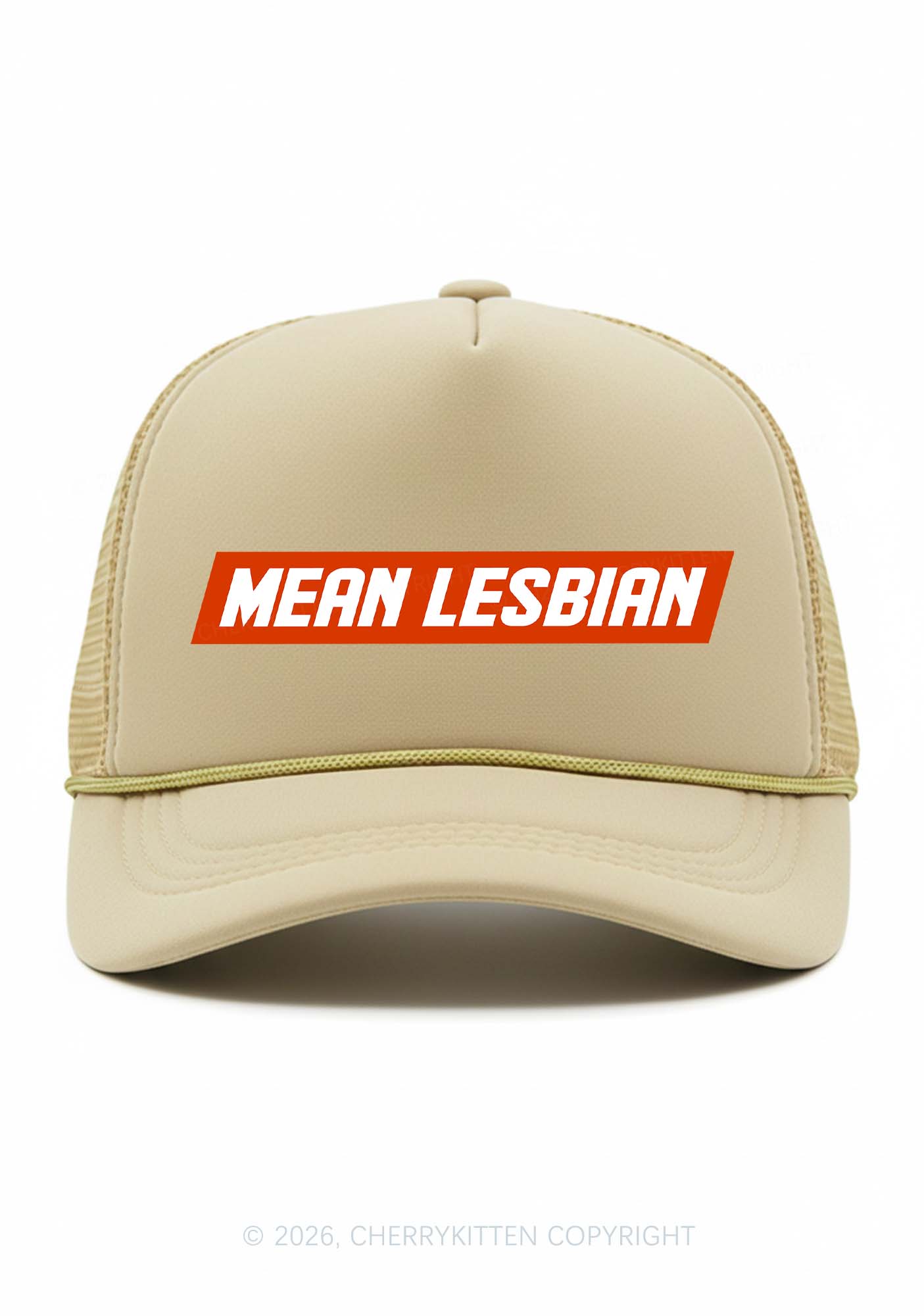 Mean Lesbian Pride Y2K Trucker Hat Cherrykitten