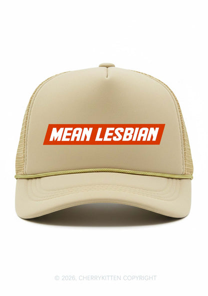 Mean Lesbian Pride Y2K Trucker Hat Cherrykitten