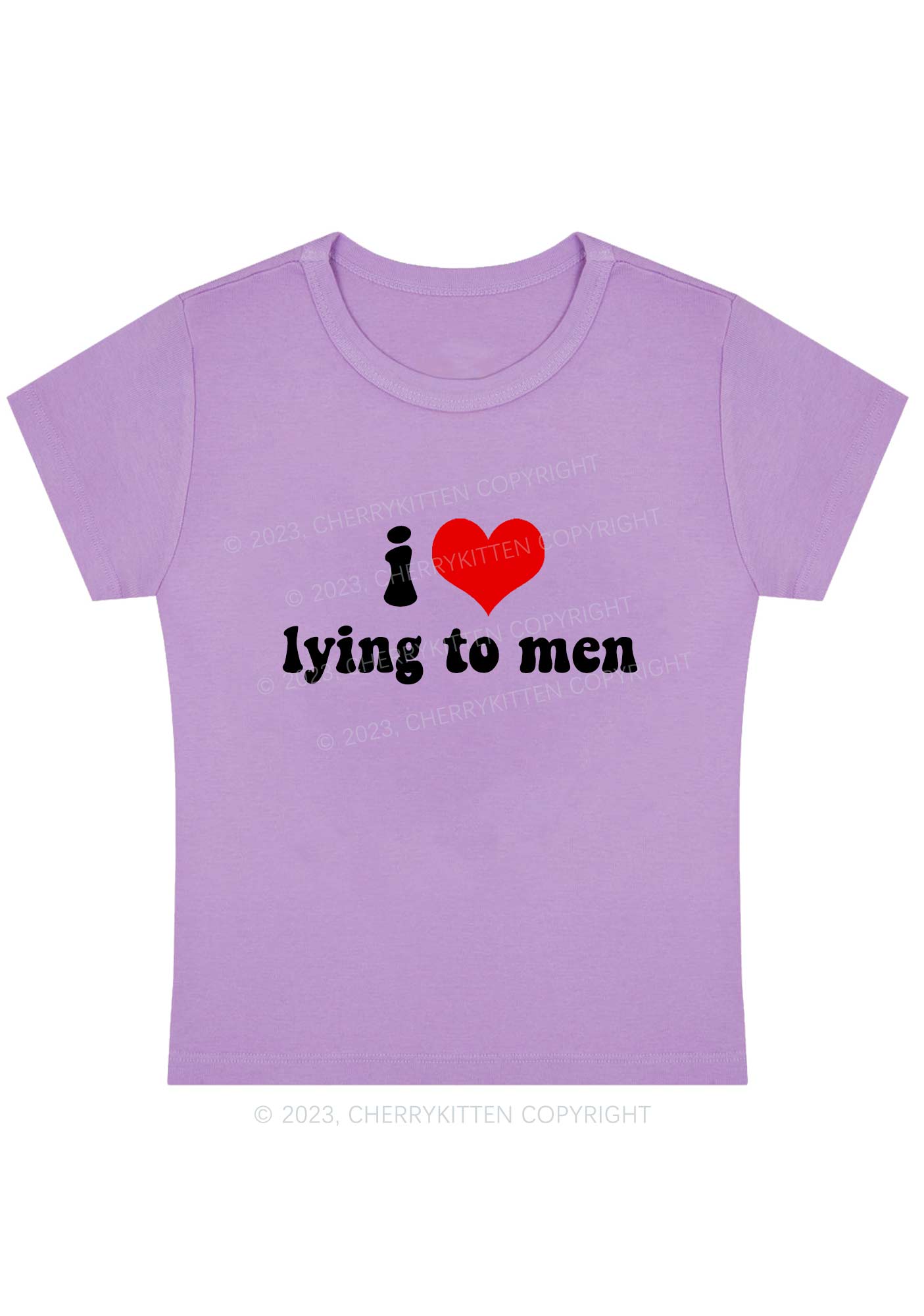 Curvy I Love Lying To Men Y2K Baby Tee Cherrykitten