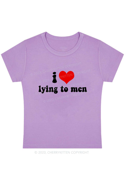 Curvy I Love Lying To Men Y2K Baby Tee Cherrykitten