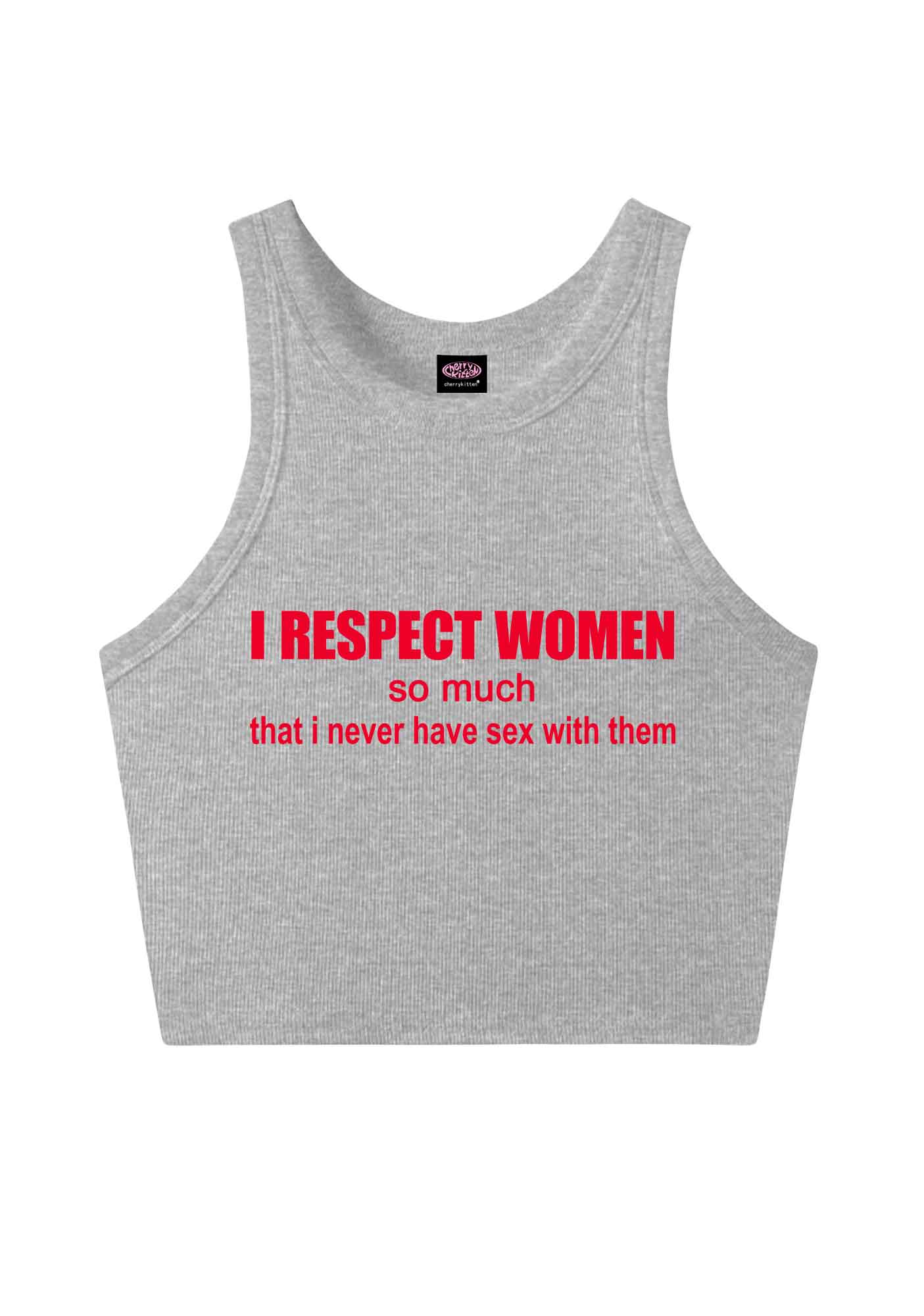 I Respect Women Pride Y2K Crop Tank Top Cherrykitten