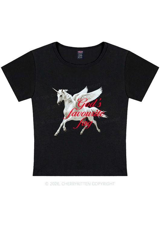 Gods Favourite Fag Pride Y2K Baby Tee Cherrykitten