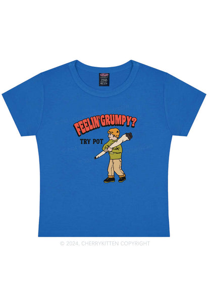 Feelin' Grumpy Y2K Baby Tee Cherrykitten