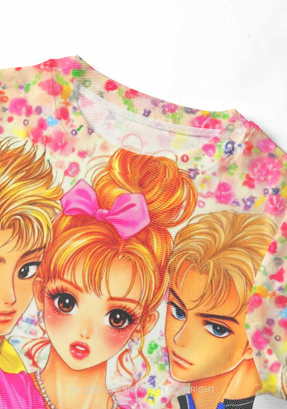Comic Youth Y2K Mesh Crop Top Cherrykitten
