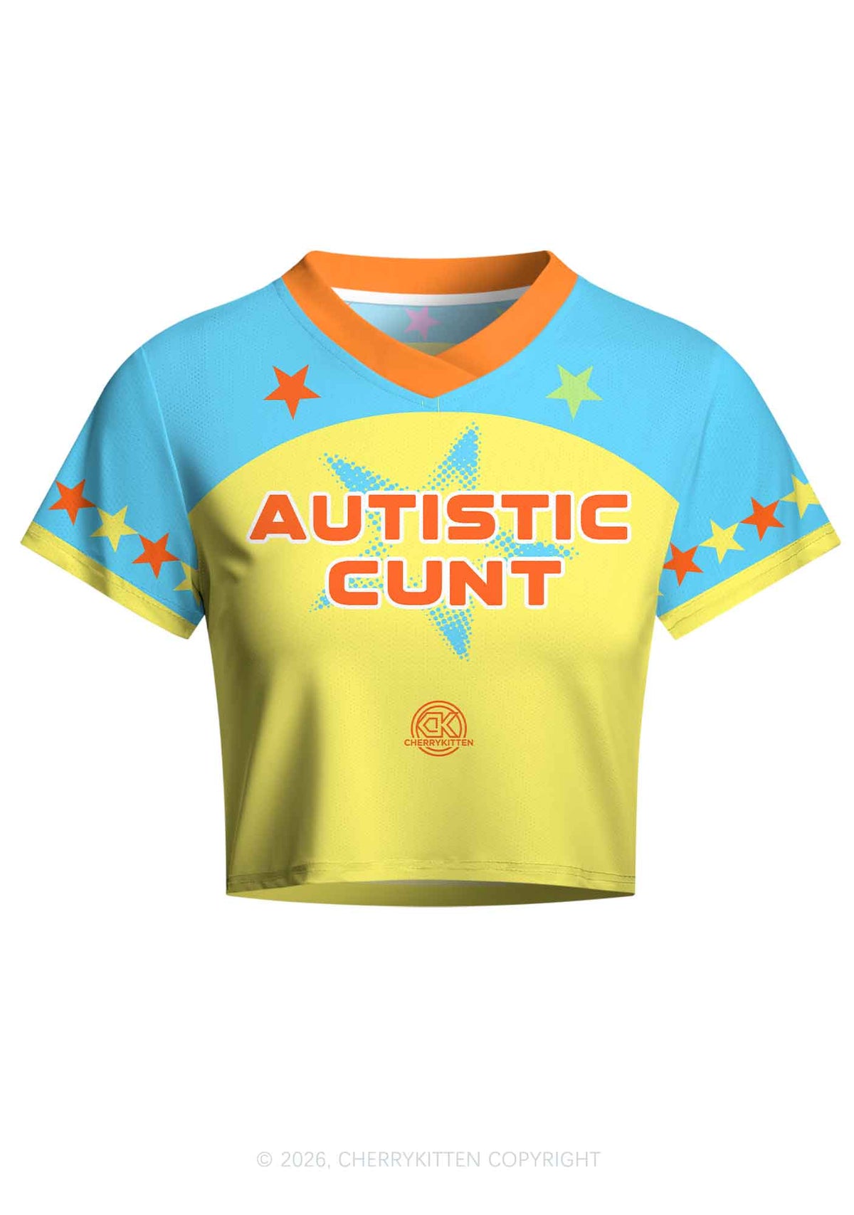 Autistic Cxxt Stars Y2K Crop Football Jersey Shirts Cherrykitten