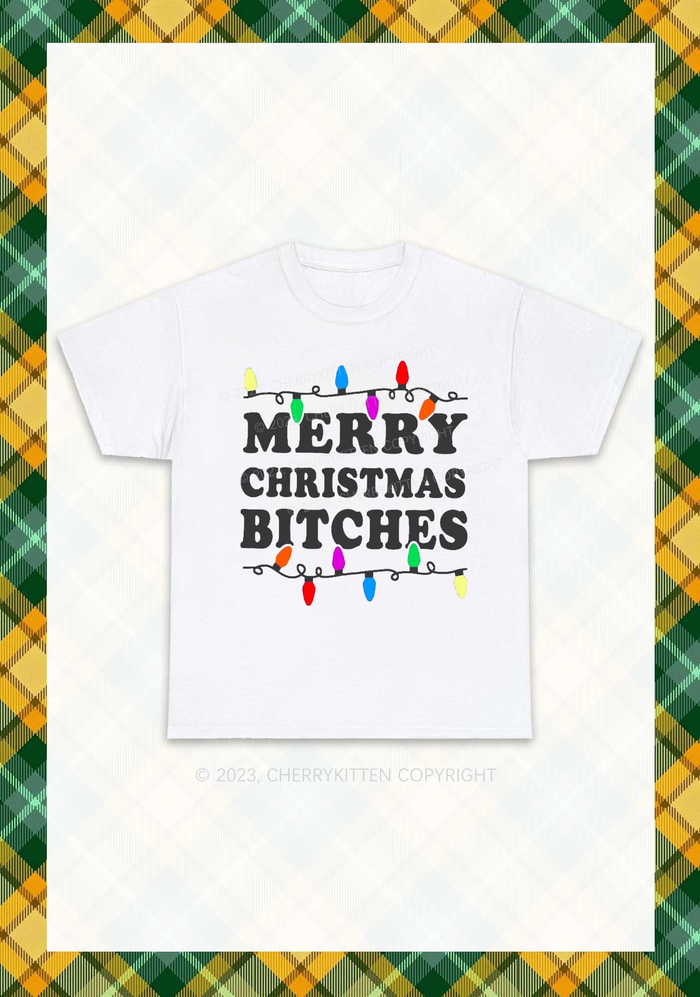Christmas Colored Lights Chunky Shirt Cherrykitten