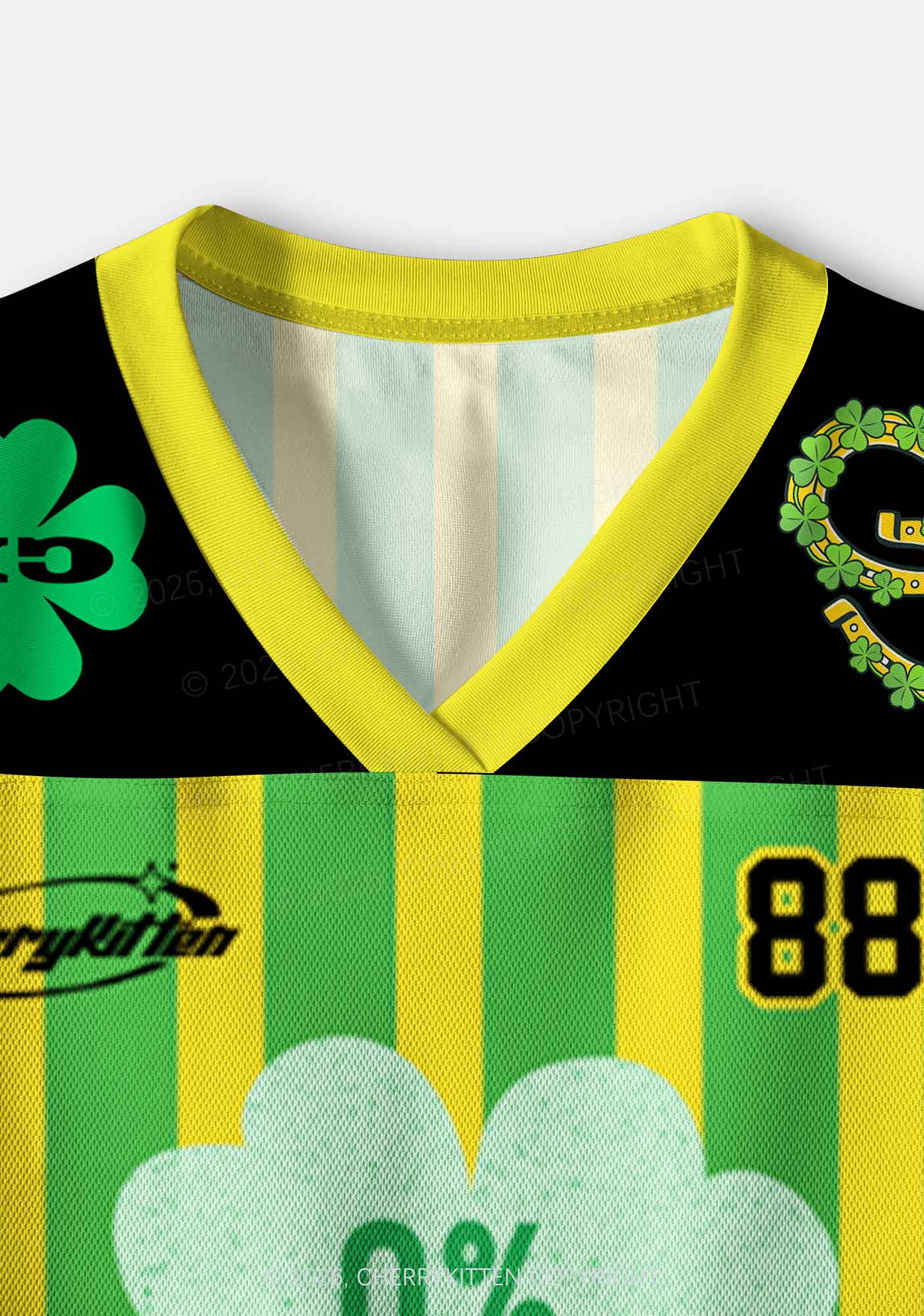 Custom Zero Percent Irish St Patricks Y2K Crop Sport Jersey Shirts Cherrykitten