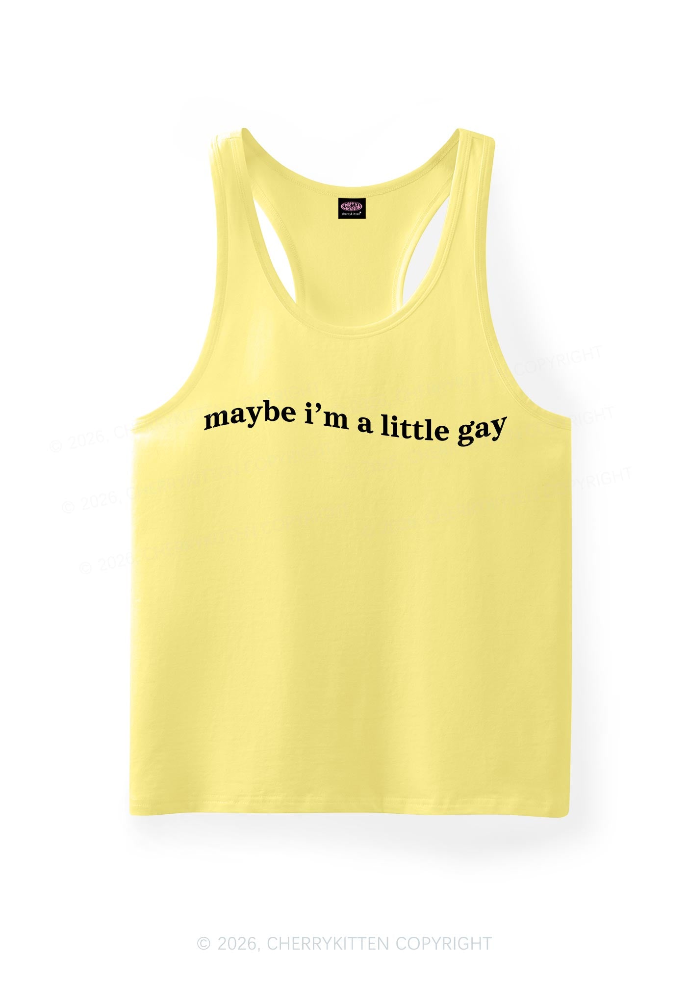 Maybe Im A Little Gay Pride Y2K Men Racerback Tank Top Cherrykitten