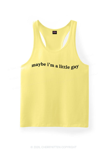 Maybe Im A Little Gay Pride Y2K Men Racerback Tank Top Cherrykitten