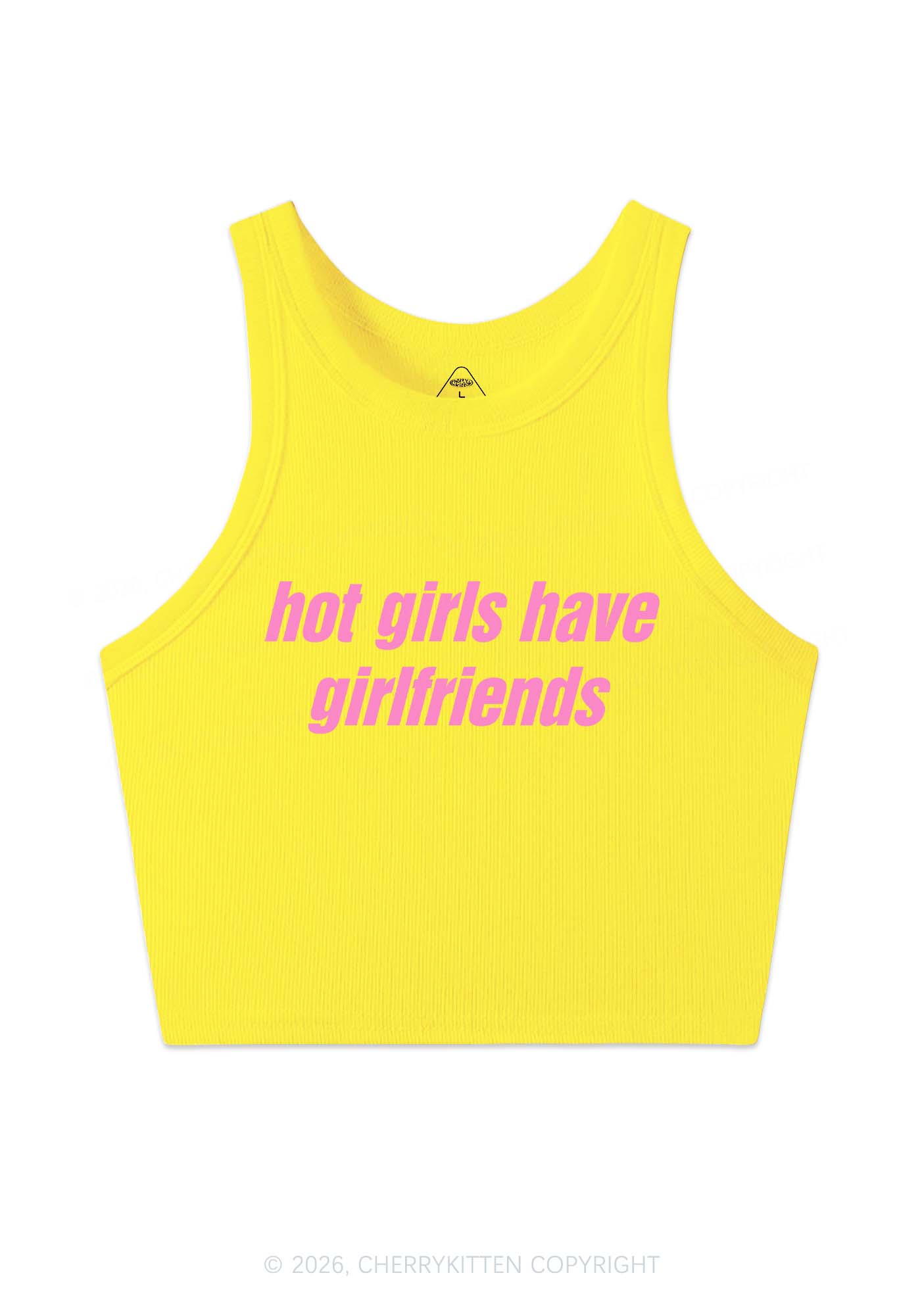 Hot Girls Have Girlfriends Pride Y2K Crop Tank Top Cherrykitten