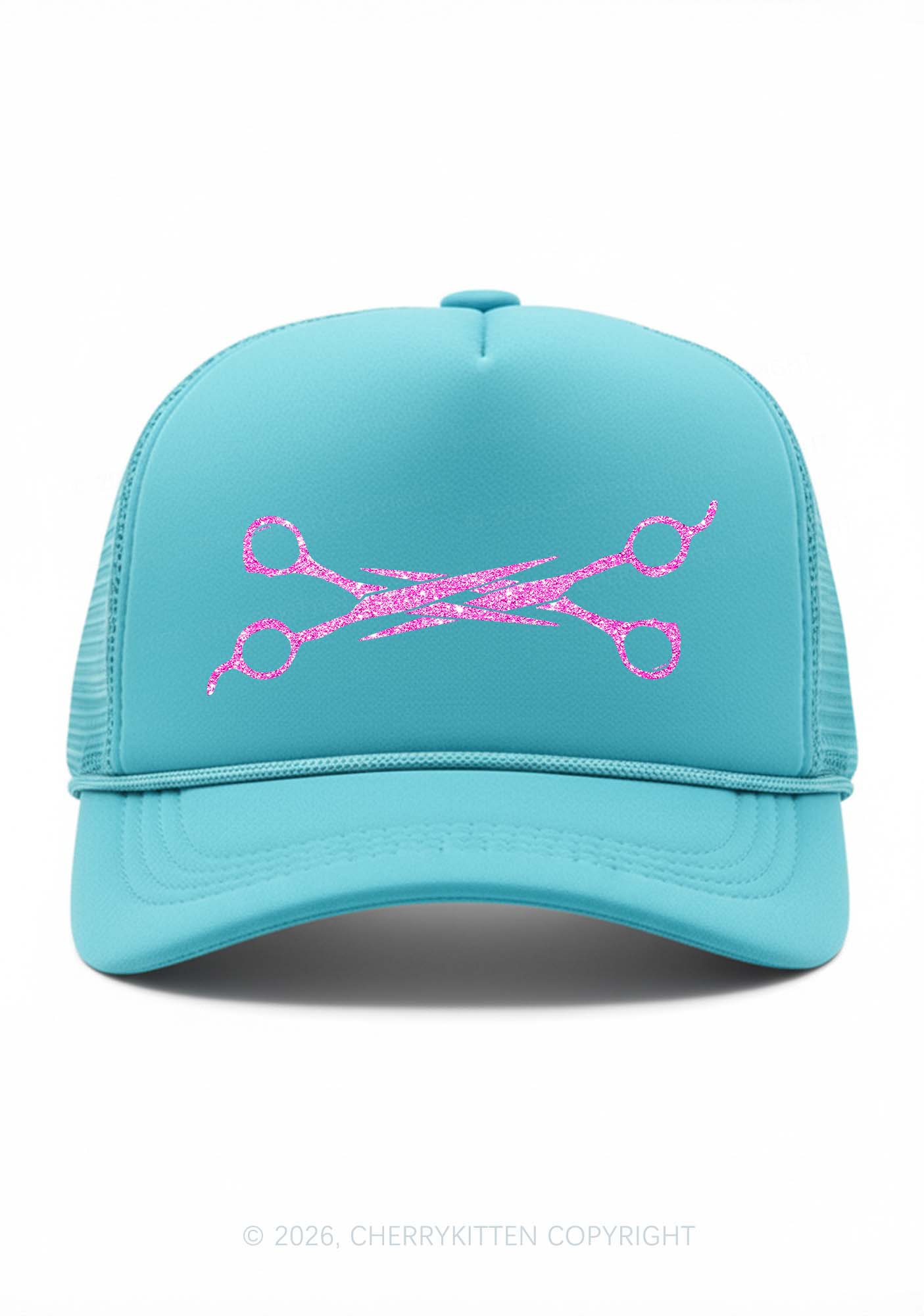 Glitter Pink Scissors Pride Y2K Trucker Hat Cherrykitten