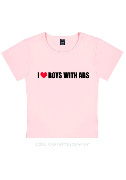 I Love Boys With ABS Y2K Baby Tee Cherrykitten