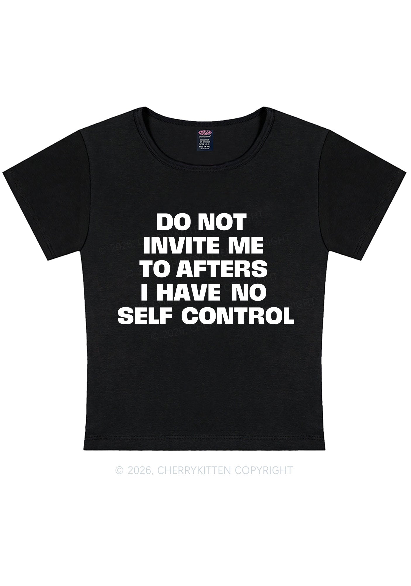Do Not Invite Me To Afters Y2K Baby Tee Cherrykitten
