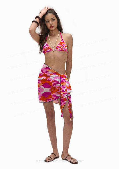 Lesbian Camouflage Pride Y2K Print Bikini Set Cherrykitten