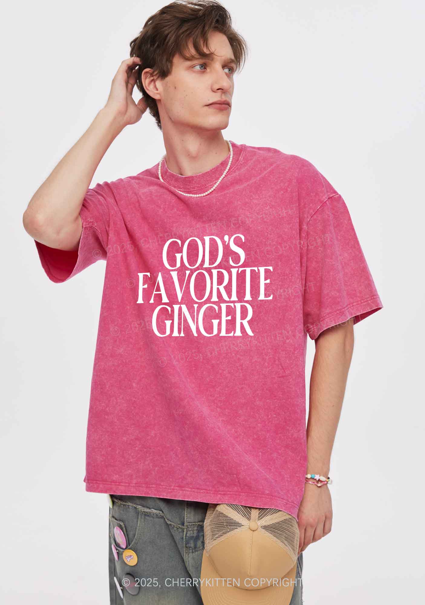 Gods Favorite Ginger Y2K Shirts Washed Tee Cherrykitten