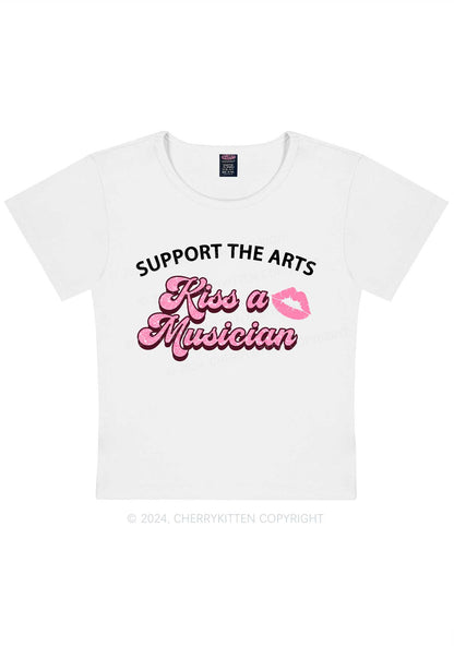 Curvy Kiss A Musician Y2K Baby Tee Cherrykitten