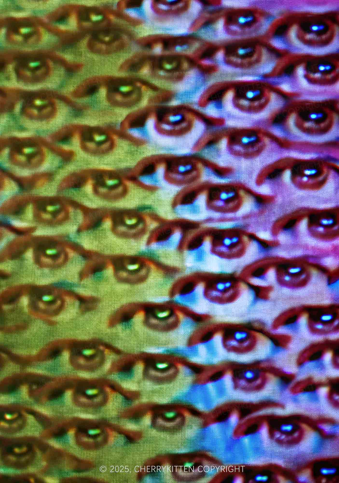Halloween Spectrum Eyes Y2K Mesh Slip Dress Cherrykitten