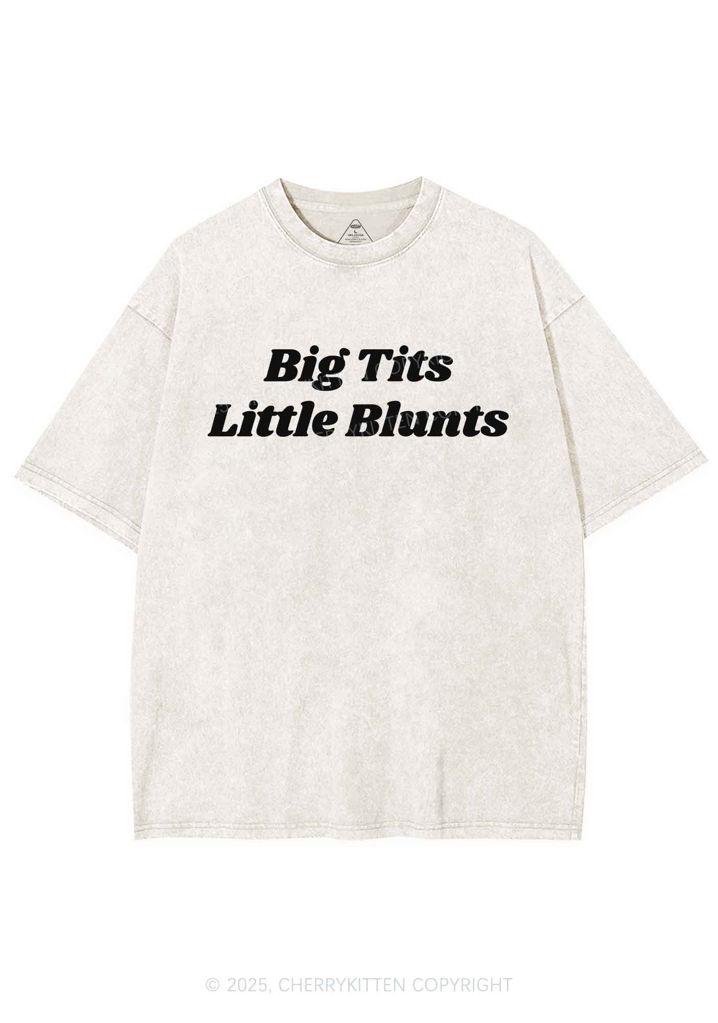 Big Txts Little Blunts Y2K Shirts Washed Tee Cherrykitten