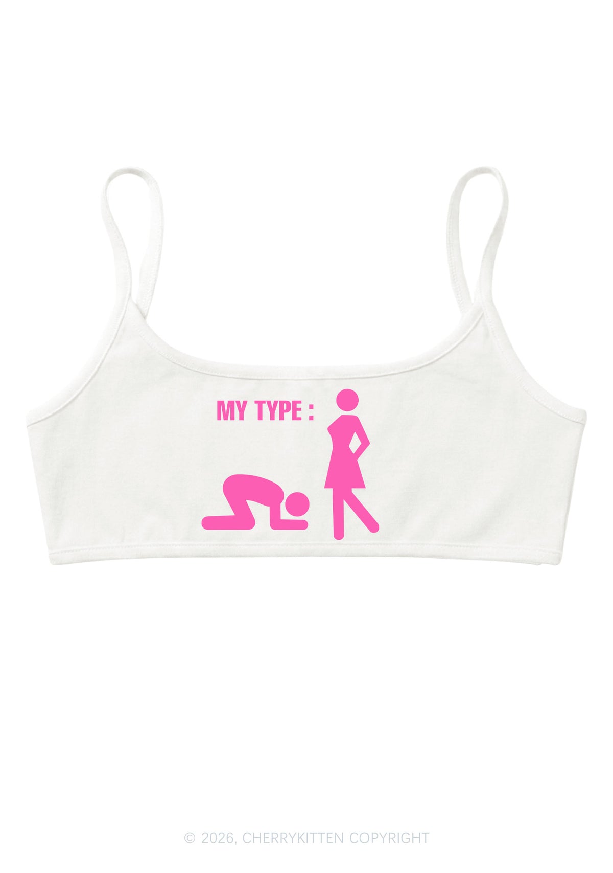 My Type Kneeling Male Y2K Super Crop Cami Cherrykitten