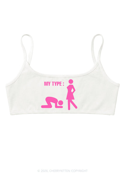 My Type Kneeling Male Y2K Super Crop Cami Cherrykitten