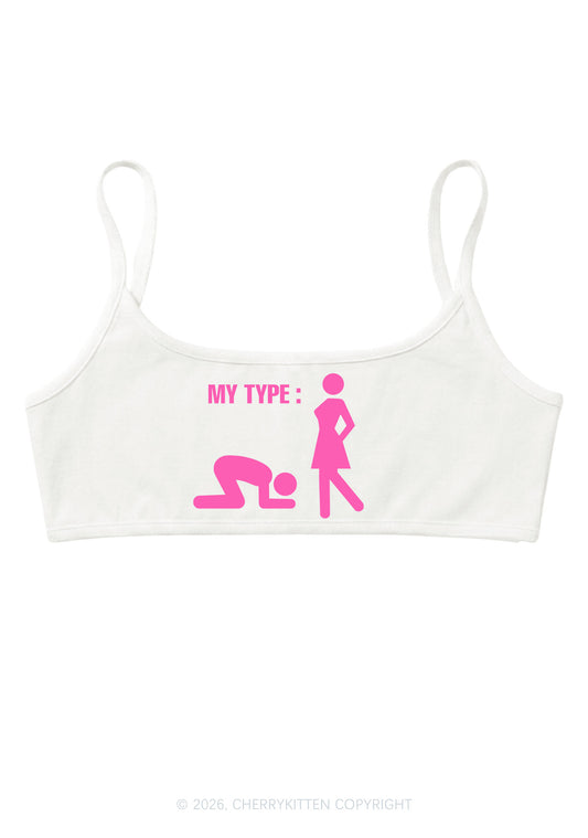 My Type Kneeling Male Y2K Super Crop Cami Cherrykitten