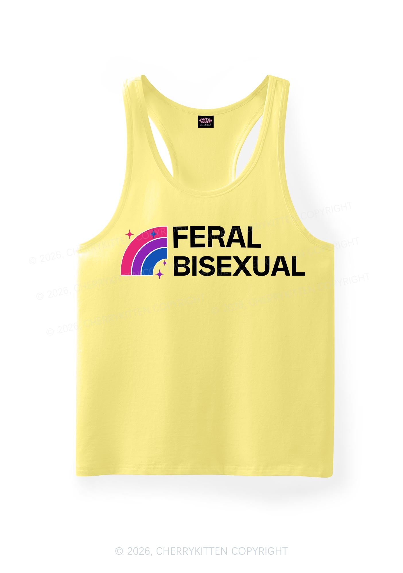 Feral Bisexual Pride Y2K Men Racerback Tank Top Cherrykitten