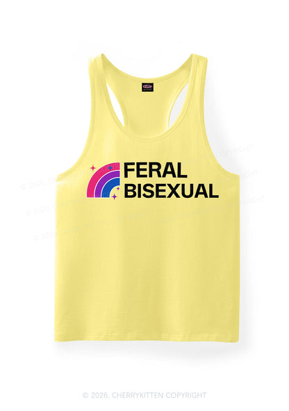 Feral Bisexual Pride Y2K Men Racerback Tank Top Cherrykitten